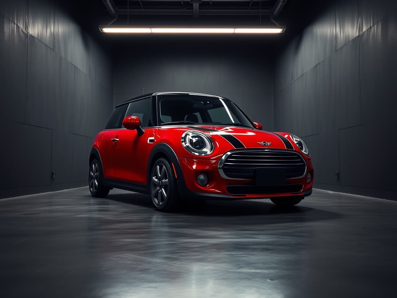 MINI Cooper S three-door in red with a black roof, three-quarter front view